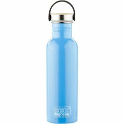 360° degrees Stainless Drink Bottle with Bamboo Cap 750ml sky blue