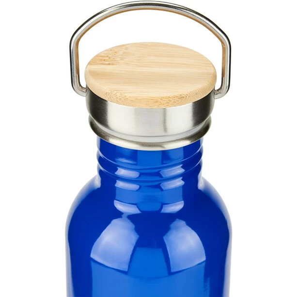 CAMPZ Bottle with Bamboo Cap 750ml blue 2 CAMPZ Bottle with Bamboo Cap 750ml blue - Image 2