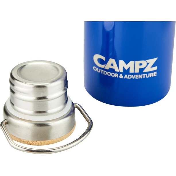 CAMPZ Bottle with Bamboo Cap 750ml blue 4 CAMPZ Bottle with Bamboo Cap 750ml blue - Image 4