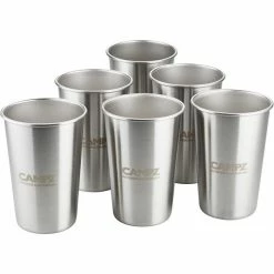 CAMPZ Stacking Cup Set Stainless Steel 6-Pieces silver