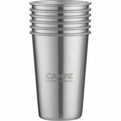 CAMPZ Stacking Cup Set Stainless Steel 6-Pieces silver -Cups & Mugs Sales Store campz stapelbecher set edelstahl 6 stueck silber 3
