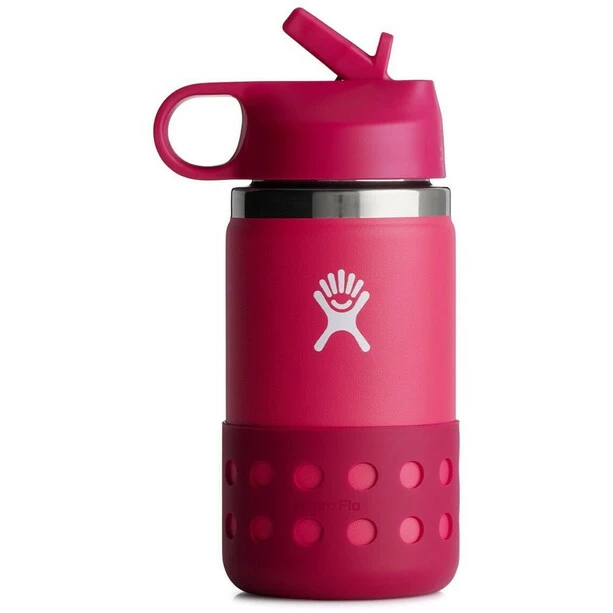 Hydro Flask Wide Mouth Bottle with Straw Lid and Boot 355ml Kids peony 1 Hydro Flask Wide Mouth Bottle with Straw Lid and Boot 355ml Kids peony