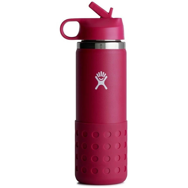 Hydro Flask Wide Mouth Bottle with Sttaw Lid and Boot 591ml Kids snapper 1 Hydro Flask Wide Mouth Bottle with Sttaw Lid and Boot 591ml Kids snapper
